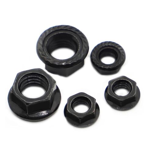 Lock Nuts, 5-50pcs M3 M4 M5 M6 M8 M10 M12 Hexagonal Hex Black Locking Nuts Carbon DIN6923(M10 5pcs) in Saudi Arabia