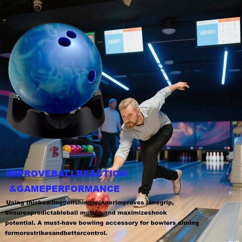 moniko 360° Rotating Bowling Ball Display Stand with Bearing Spinner, Multi-Angle Grip for Easy Polishing & Cleaning, Universal Cup Holder for All Ball Types - Ideal for Bowling Sports Enthusiasts in Kuwait