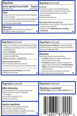 أقراص Pepcid AC بالقوة الأصلية 90 قرصًا (عبوة من قطعتين) in Kuwait