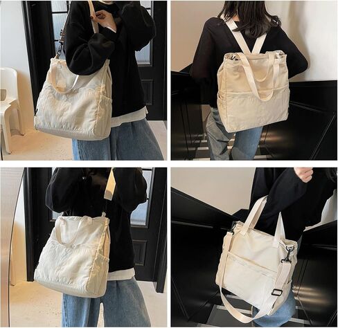 حقائب حمل Crossbody للنساء حقيبة القماش الخشن مع حقيبة الظهر الصالة الرياضية على الكمبيوتر المحمول حمل حقائب اليد للمشي لمسافات طويلة شاطئ العمل غير الرسمي للتسوق in Kuwait