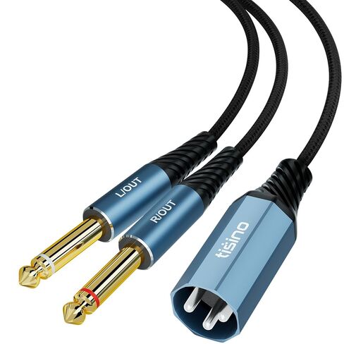 Tisino Dual 1/4 inch to XLR Male Y Splitter Cable (3.3FT), Male XLR to Dual 6.35mm TS Mono(Stereo L/R) Plug Microphone Audio Converter Adapter for Mixers, Amplifiers, Effects in Saudi Arabia