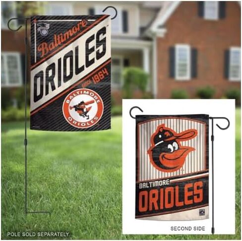 أعلام حديقة WinCraft BALTIMORE ORIOLES/COOPERSTOWN 2 جانب 12.5 بوصة × 18 بوصة، بيج، برتقالي، أسود، أبيض in Saudi Arabia
