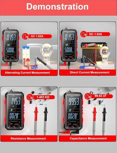 Rechargeable Digital Multimeter 6000 Counts True RMS Smart Tester with 5-Inch Screen, Auto-Range, NCV Detection, Capacitance & Temperature for Home Automotive Industrial Electrical Repairs (Red) in Saudi Arabia