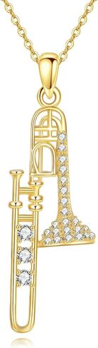 Music Note Necklace Music Pendant Necklace Microphone Jewelry CZ Singing Lover Gifts for Women Mom in Kuwait