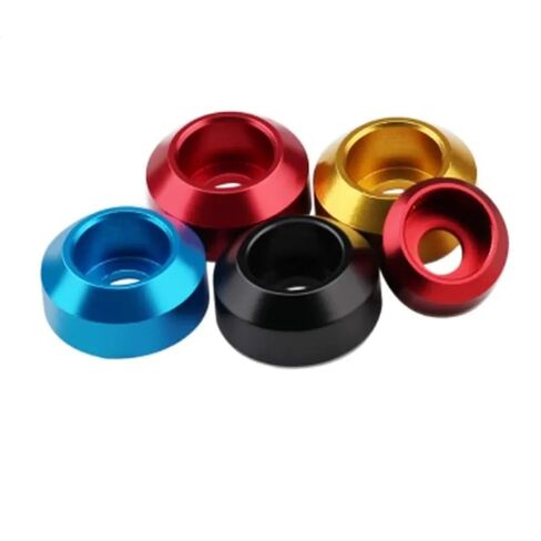 غسالات ذات تجويف من سبائك الألومنيوم، غسالة ألومنيوم برأس غطاء M2-M6 حزمة متعددة الألوان مكونة من 5-10 قطع لأجزاء RC (أحمر، M2.5 10 قطع) in Kuwait