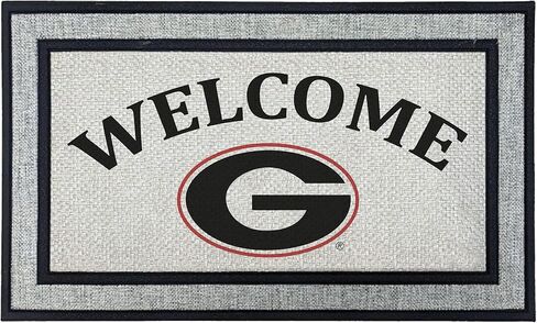 KH Sports Fan 18x30 Gray Georgia Bulldogs Welcome Doormat NCAA Rug in Saudi Arabia