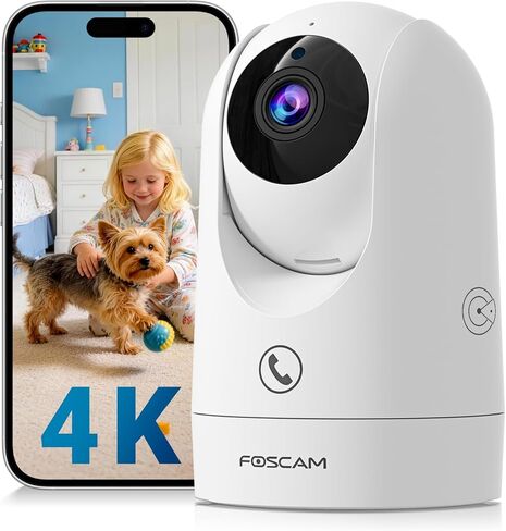FOSCAM 4K 8MP Wireless Indoor Camera, Supports 2.4G/5G Dual-Band Wi-Fi Wireless Connection in Kuwait
