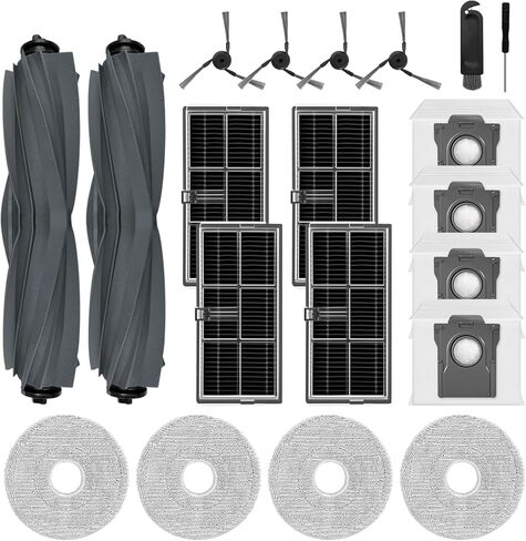 Accessories Compatible for Mova P10 Pro Ultra / Gen 2, P50 Pro Ultra, for Dreame L40 Ultra / Gen 2, for Dreame X40 Ultra Robot Vacuum, 2 Brushes, 4 Dust Bags, 4 Mop Pads, 4 Filters, 4 Side Brushes in Kuwait