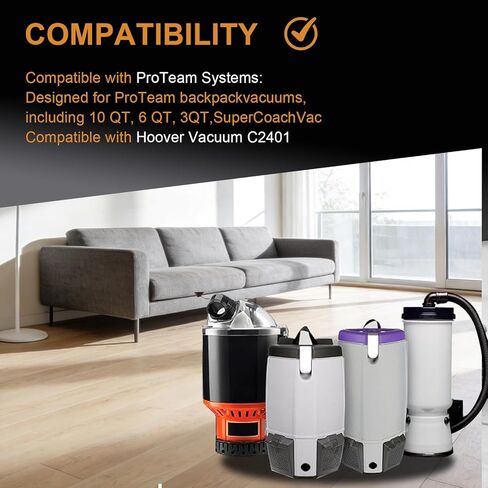 فرشاة أرضية هورسهير متوافقة مع حقيبة الظهر ProTeam Vacuum ومكنسة هوفر C2401، ملحق مقاس 14 بوصة للمنظف التجاري + فرشاة غبار مستديرة مقاس 3 بوصات، الجزء رقم 101446 in Kuwait