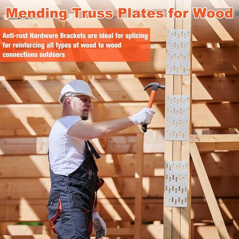 130 Pack 2"x4" Pronged Truss Plate, Truss Brackets with Galvanized Steel Fork Tooth, Mending Plates for Wood Trusses Construction in Saudi Arabia