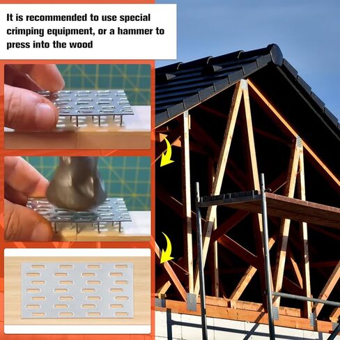 130 Pack 2"x4" Pronged Truss Plate, Truss Brackets with Galvanized Steel Fork Tooth, Mending Plates for Wood Trusses Construction in Saudi Arabia