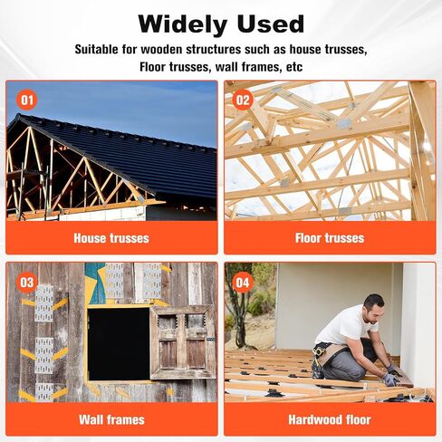 130 Pack 2"x4" Pronged Truss Plate, Truss Brackets with Galvanized Steel Fork Tooth, Mending Plates for Wood Trusses Construction in Saudi Arabia