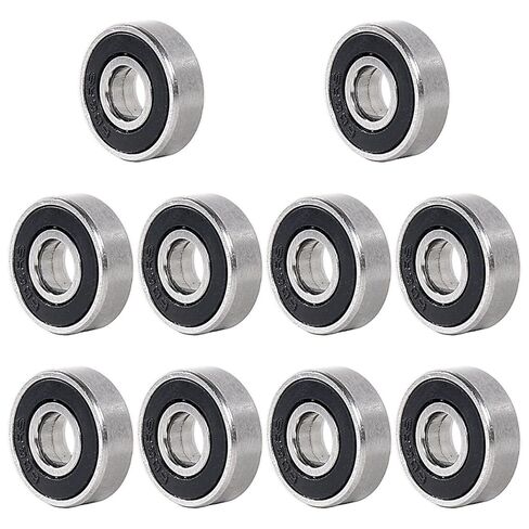 10Pcs 608RS Ball Bearings 8mm x 22mm x 7mm 608 2RS Double Sealed Rubber Shielded Roller Bearing 8x22x7mm for Fidget Spinner, Scooters, Skateboard, 3D Printer -Black in Saudi Arabia