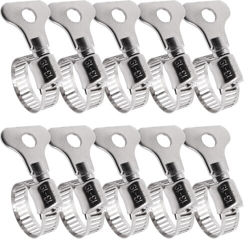 Adjustable Hose Clamps Stainless Steel, Pool Hose Clamps for Above Ground Pools and Pvc Tubing 10pcs, 13-19 MM in Kuwait