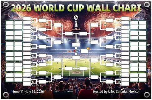 ملصق ANIS·KEAAR 2 في 1 لكأس العالم لكرة القدم 2026، جدول وظيفي كبير مقاس 56 * 35 بوصة وعرض 48 فريقًا، هدايا مثالية لمحبي كرة القدم (النمط 01) in Kuwait