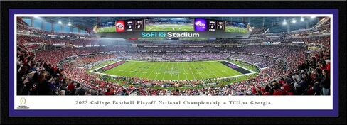 2023 CFP National Championship Game, Georgia vs TCU - 44x18-inch UGA Double Mat, Deluxe Framed Picture by Blakeway Panoramas in Saudi Arabia