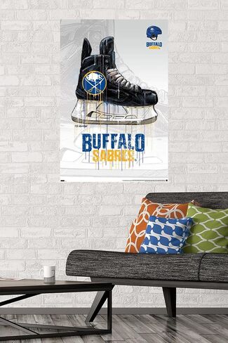 ملصق حائط من Trends International NHL Buffalo Sabers - Drip Skate 21، مقاس 22.375 بوصة × 34 بوصة، إصدار ممتاز غير مؤطر in Saudi Arabia