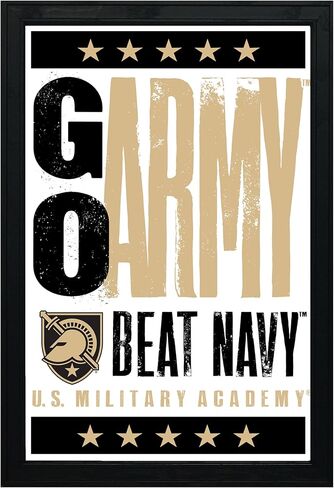 Limited Edition Army Black Knights Go Army Beat Navy Letterpress Poster Art Print - 13x19" (Add Black Frame) in Saudi Arabia