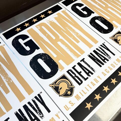 Limited Edition Army Black Knights Go Army Beat Navy Letterpress Poster Art Print - 13x19" (Add Black Frame) in Saudi Arabia