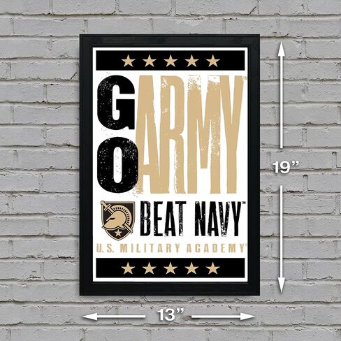 Limited Edition Army Black Knights Go Army Beat Navy Letterpress Poster Art Print - 13x19" (Add Black Frame) in Saudi Arabia