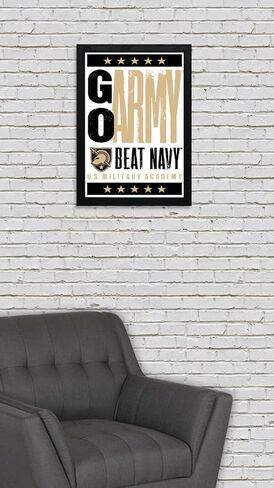 Limited Edition Army Black Knights Go Army Beat Navy Letterpress Poster Art Print - 13x19" (Add Black Frame) in Saudi Arabia