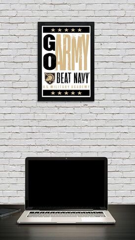 Limited Edition Army Black Knights Go Army Beat Navy Letterpress Poster Art Print - 13x19" (Add Black Frame) in Saudi Arabia
