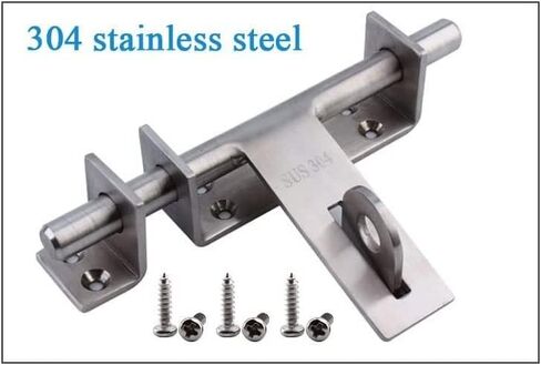 Door Lock,Gate Bolt Stainless,Slide Bolt,Heavy Duty Door Slide Latch with Padlock, Thickened 304 Stainless Steel Sliding Lock for Door, Brushed Finish Door Bolt in Saudi Arabia