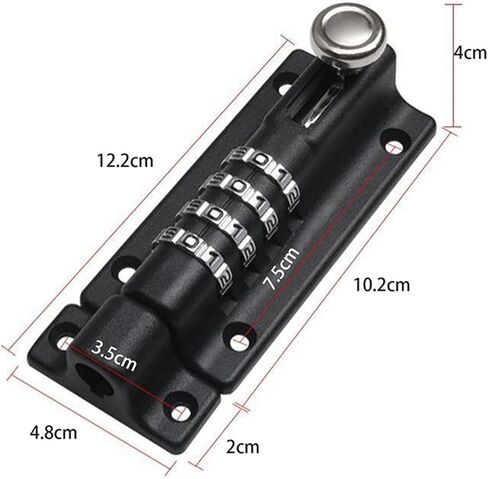 مزلاج قفل قفل أسود فضي بولت باب معدني مزلاج مجموعة أرقام قفل في الهواء الطلق المنزل بوابة الخشب الأجهزة in Kuwait