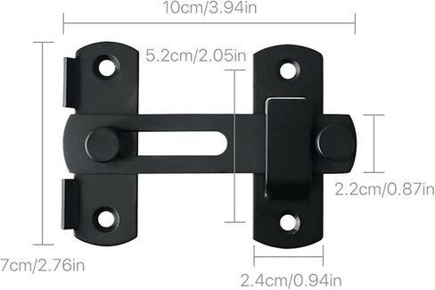 Slide Latch,Gate Bolt Lock,Bolt Sliding Door Lock, Matte Black Stainless Steel Gate Latches Flip Latch Safety Door Bolt Latch Lock Hardware Door Access in Saudi Arabia