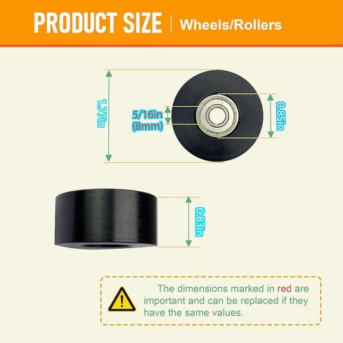 Upgraded Machined Wheels/Rollers Compatible with Rowing Machine,Water Rower Seat Attachment,Exercise Machine Parts Accesory,The Bearing Bore Diameter is 5/16 Inch,4Pcs in Kuwait