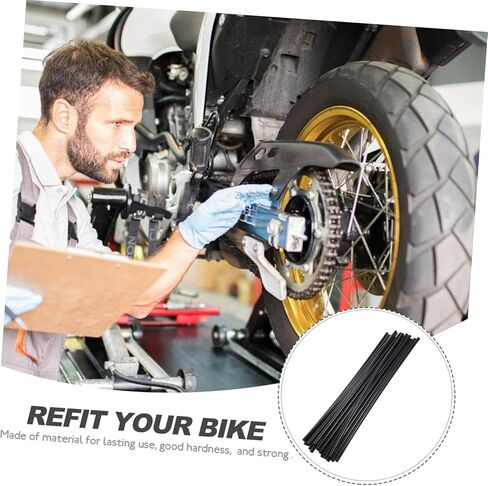 Toyvian 75pcs Dirt Bike Wheel Rim Wraps Protector Kit Stylish Black Covers Easy Installation Durable Material Fits Motorcycles and Bicycles in Saudi Arabia