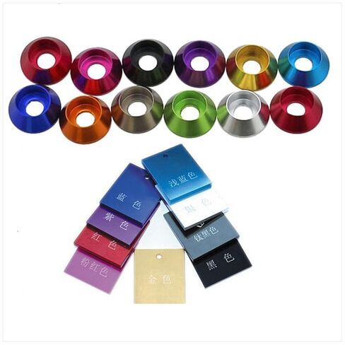 Qinlu-Washers M2 M2.5 M3 M4 Color Aluminum Alloy Cylindrical Head, Cup Head, Hexagon Socket Screw, Gasket, Bolt Washer 10PCS, for Factories Repair(Titanium Gray,M4) in Saudi Arabia