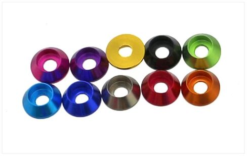 Qinlu-Washers M2 M2.5 M3 M4 Color Aluminum Alloy Cylindrical Head, Cup Head, Hexagon Socket Screw, Gasket, Bolt Washer 10PCS, for Factories Repair(Titanium Gray,M4) in Saudi Arabia