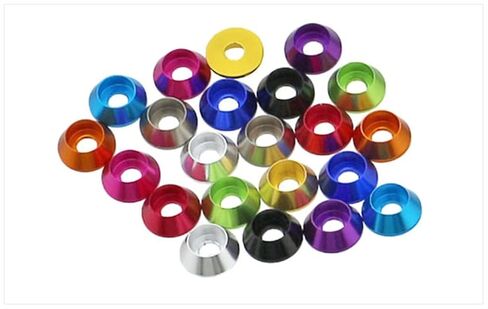 Qinlu-Washers M2 M2.5 M3 M4 Color Aluminum Alloy Cylindrical Head, Cup Head, Hexagon Socket Screw, Gasket, Bolt Washer 10PCS, for Factories Repair(Titanium Gray,M4) in Saudi Arabia