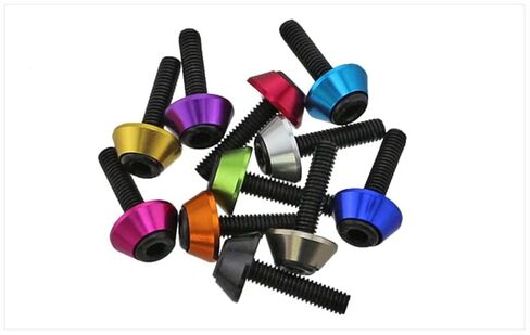 Qinlu-Washers M2 M2.5 M3 M4 Color Aluminum Alloy Cylindrical Head, Cup Head, Hexagon Socket Screw, Gasket, Bolt Washer 10PCS, for Factories Repair(Titanium Gray,M4) in Saudi Arabia