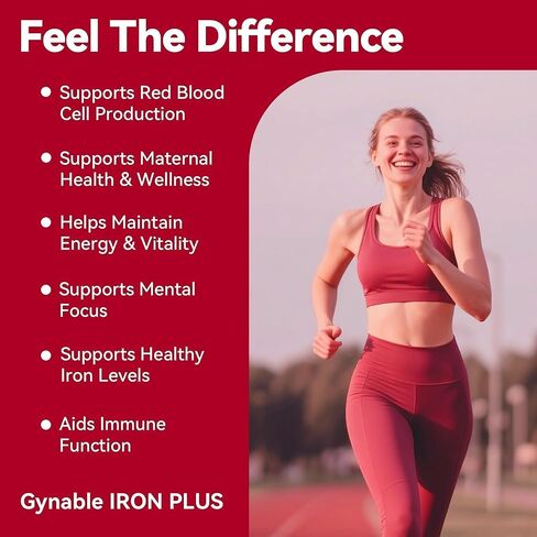 Gentle Iron Supplement for Women Men: Slow Release Iron Pills Clinically Shown to Support Increase Iron Levels Patented SunActive Tech, with Vitamin C, B12, B6 & Folic Acid,18 mg,20 Tablets in Saudi Arabia