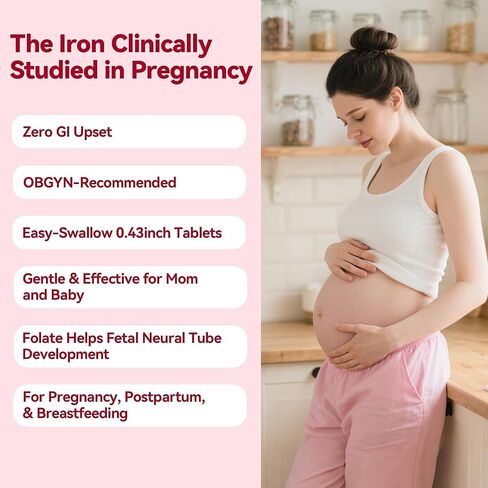 Gentle Iron Supplement for Women Men: Slow Release Iron Pills Clinically Shown to Support Increase Iron Levels Patented SunActive Tech, with Vitamin C, B12, B6 & Folic Acid,18 mg,20 Tablets in Saudi Arabia