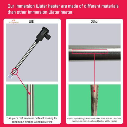 2000W Titanium Immersion Pool & Bathtub Water Heater Portable Electric Submersible Heater with Temp Control & GFCI for Hot Tubs, Above-Ground Pools, Inflatable Pools, baptismal pool and pond in Kuwait