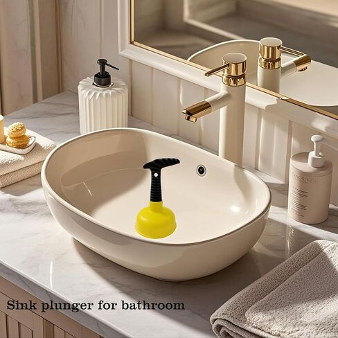 حوض صغير ومكبس تصريف بمقبض قصير - كوب مطاطي عالي التحمل وقبضة مريحة لشفط قوي، وفك المصارف البطيئة في الأحواض والأحواض والاستحمام والحمامات والمطابخ وتصميم مدمج وموفر للمساحة in Kuwait