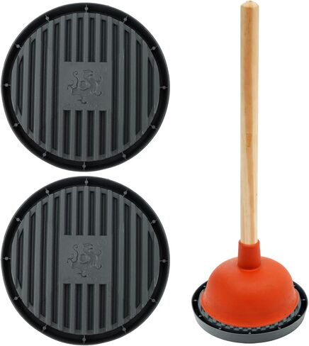 قطعتان من صواني الغطاس، بساط تجفيف الهواء لمكبس المرحاض، يلتقط القطرات ويجف بسرعة، بساط منظم لمكبس المرحاض، حامل مكبس المرحاض فقط in Kuwait