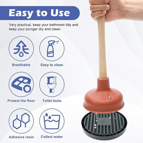 قطعتان من صواني الغطاس، بساط تجفيف الهواء لمكبس المرحاض، يلتقط القطرات ويجف بسرعة، بساط منظم لمكبس المرحاض، حامل مكبس المرحاض فقط in Kuwait