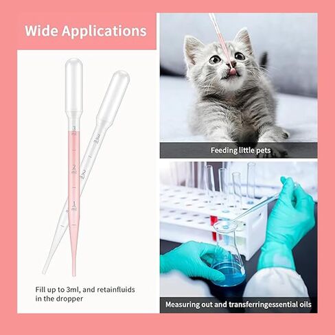 100 Pack Disposable Dropper Pipettes 3ml Liquid Transfer Pipette Set with Graduated Markings for Daily Use in Saudi Arabia