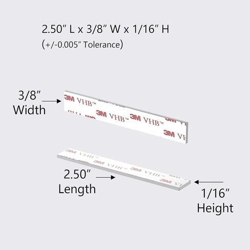 N52-2.5" x 3/8" x 1/16" - 12 Pack, Powerful Rare Earth Rectangular Magnet with 3M 4920VHB Adhesive, Neodymium Bar Magnets, Self Adhesive Block Magnet, Strong Neodymium Magnets Strips in Saudi Arabia