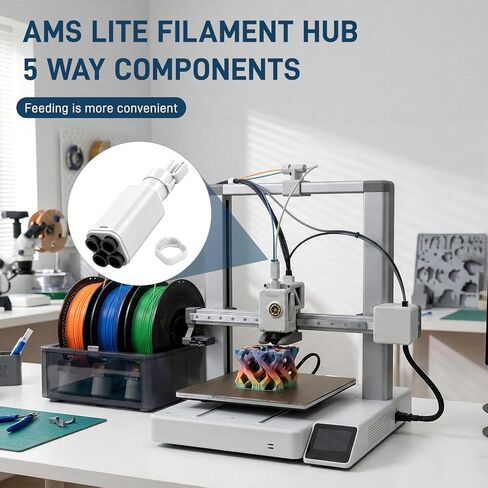 Upgrade ABS 4-in-1 PTFE Adapter Replacement for Bambu Lab A1/A1mini 3D Printer Accessories,Excellent AMS Tubing Connectors in Saudi Arabia