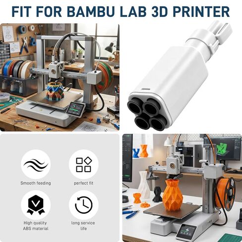 Upgrade ABS 4-in-1 PTFE Adapter Replacement for Bambu Lab A1/A1mini 3D Printer Accessories,Excellent AMS Tubing Connectors in Saudi Arabia