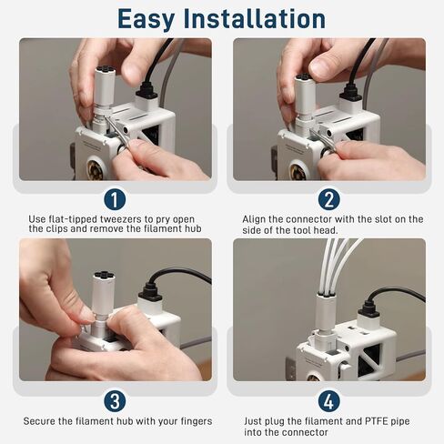 Upgrade ABS 4-in-1 PTFE Adapter Replacement for Bambu Lab A1/A1mini 3D Printer Accessories,Excellent AMS Tubing Connectors in Saudi Arabia