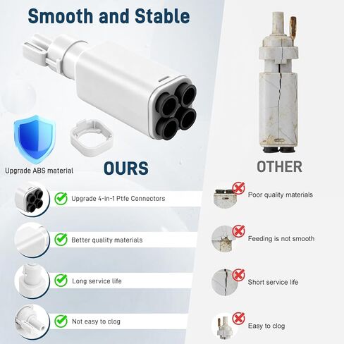 Upgrade ABS 4-in-1 PTFE Adapter Replacement for Bambu Lab A1/A1mini 3D Printer Accessories,Excellent AMS Tubing Connectors in Saudi Arabia