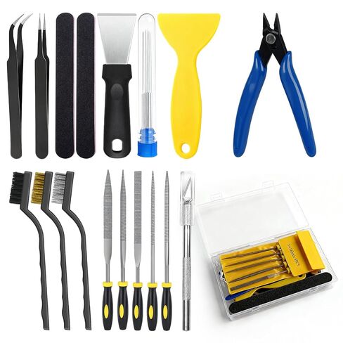 36Pcs 3D Printer Tools Kit with Transparent Storage Box, 3D Printer Accessories with Cutter, Tweezers, Scrapers, Brushes, Metal Files and Grinding Rods for 3D Printing Tasks and Cleaning in Saudi Arabia