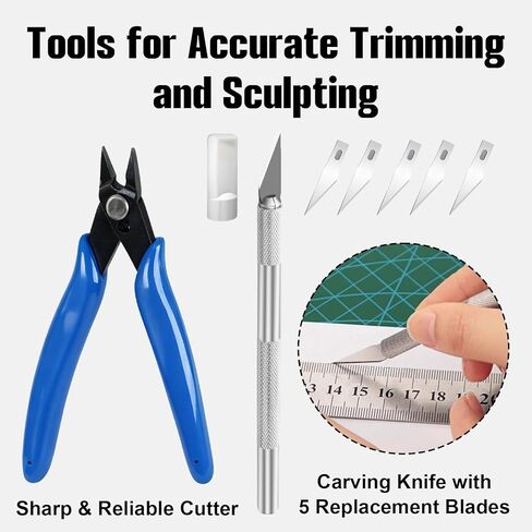 36Pcs 3D Printer Tools Kit with Transparent Storage Box, 3D Printer Accessories with Cutter, Tweezers, Scrapers, Brushes, Metal Files and Grinding Rods for 3D Printing Tasks and Cleaning in Saudi Arabia