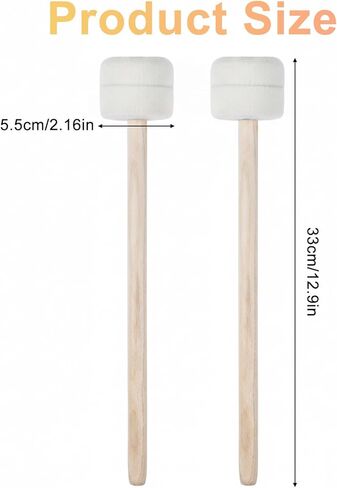Timpani Mallets, 2 PCS Drum Mallets 13.22 Inches Soft Felt Drum Mallet Anti-Slip Bass Percussion Sticks Felt Mallet Percussion Instrument Accessories for Marimba Xylophone Glockenspiel Tongue Drums in Saudi Arabia